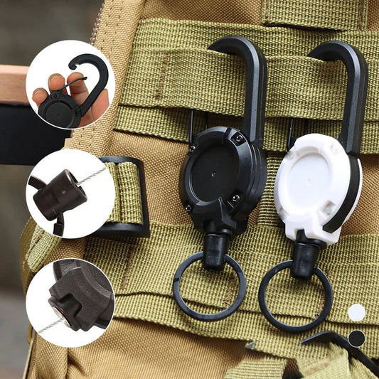 Prior Lake Bait and Tackle Retractable Cable Keychain Spring Clip Front View