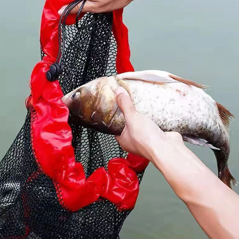 Prior Lake Bait and Tackle Portable Fishing Net Drawstring Bag Front View