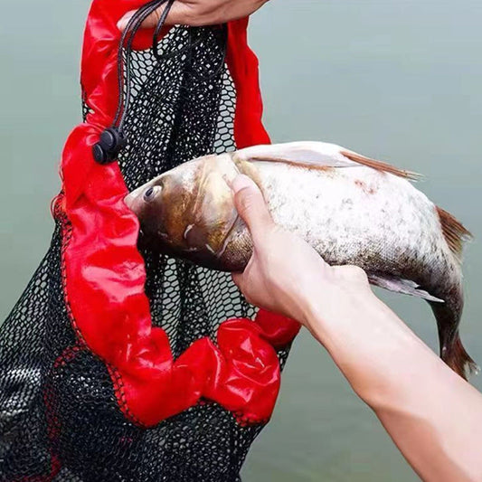 Prior Lake Bait and Tackle Portable Fishing Net Drawstring Bag Front View