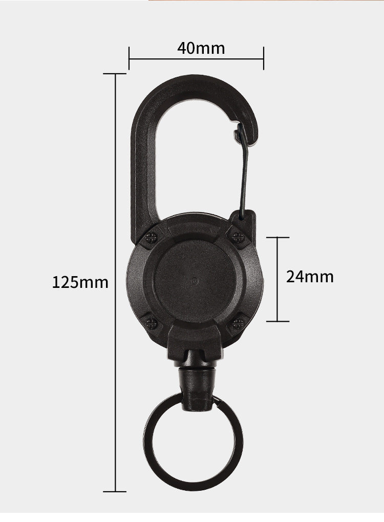 Prior Lake Bait and Tackle Retractable Cable Keychain Spring Clip Compact
